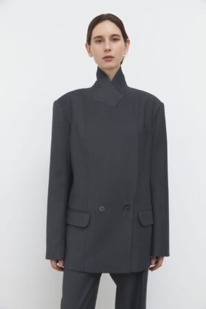 Double-breasted oversize jacket