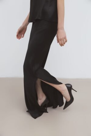 Satin maxi skirt